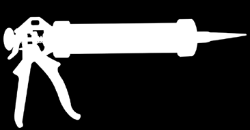 07 Fijación Pistolas de Silicón/Silicón Adhesivo - Pistola para Sellador con Cremallera Pistola de Silicón Pistola de silicón, cuerpo y gatillo en plástico de alta resistencia, boquilla metálica.