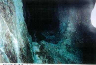 FOTOGRAFÍAS En estas imágenes se observa mineralización en el socavón adjunto al