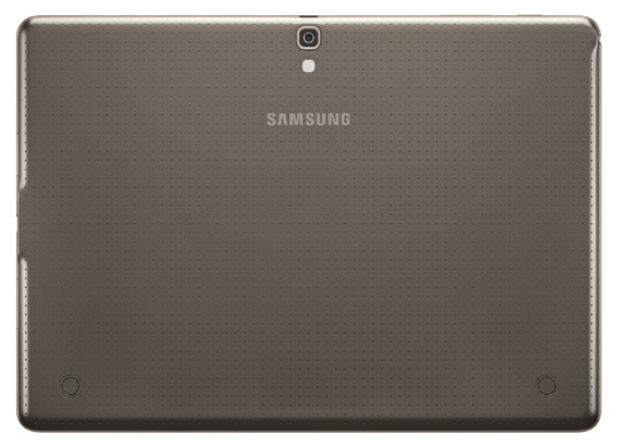Tu Samsung Galaxy Tab S Encender/Apagar Volumen Sensor de luz Cámara frontal Conector USB para cargador/accesorio Altavoz Flash Cámara trasera