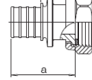 Acoplamiento rosca macho, SDR 7,4 para conectar tuberías RAUPEX y RAUTHERMEX SDR 7,4 con el accesorio de casquillo corredizo z latón especial resistente al deszincado según UNE EN 12164 hasta 12168