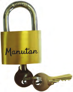 CERRAJERÍA CANDADOS CON LLAVE Candado con llave Manutan 2 puntos de cierre. andado de lat n. O e suministra con 2 llaves individuales. Tipo cerradura : on llaves diferentes - N.