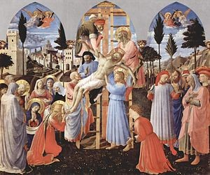 Descendimiento de la Cruz Beato Angélico O.P. más conocido como Fra Angélico O.P. o Fray Juan de Fiésole O.P (Vicchio di Mugello (Florencia) 24 de junio de 1390 c.