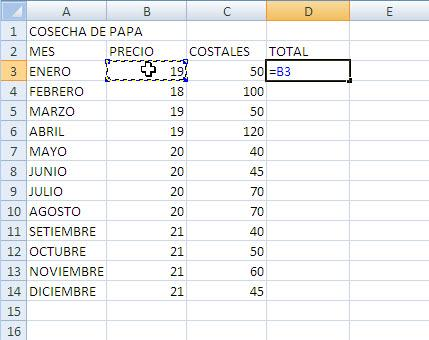 Celda: Es el cruce de una columna y una fila en donde podrás escribir datos o fórmulas. Se designan por una letra y un número, como: A1, A2, A3, A4; B1, B2, B3, B4, etc.