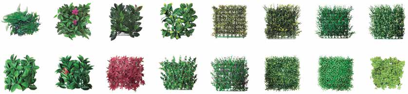Los Muros Verdes Artificiales nos proporcionan una estética similar al jardín vertical vivo pero sin ningún mantenimiento, con menos inversión y con un sencillo método de conservación.