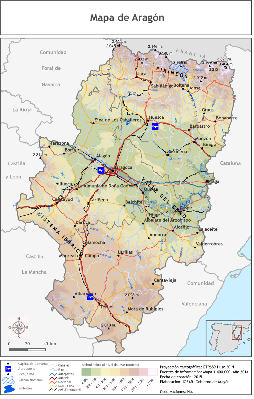 Mapa de Aragón Fecha de la
