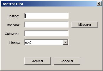 Manual de usuario de Kiva 10 En esta imagen se ven las interfaces del Pc1: Se ven el nombre de la interfaz, la IP, la máscara, la MAC y la red a la que está conectada.