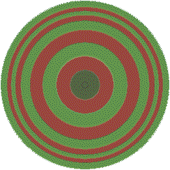 Incidencia con luz blanca. Determinación de longitudes de onda del rojo y verde Para los máximos se tiene: r = (m- ).λ.r / n λ = n.