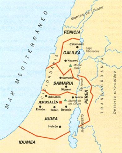 Gobernantes locales:. Herodes el Grande, rey de Galilea, Samaría, Judea e Idumea (40-4 a.c.) Herodes Antipas, rey de Galilea y Perea (4 a.c.-39 d.c.) Arquelao, Tetrarca de Judea, Idumea y Samaria (4 a.
