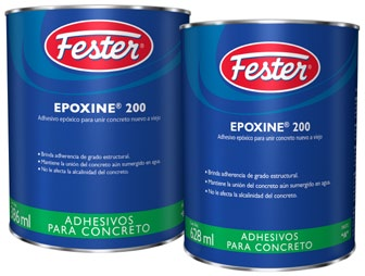 ADHESIVOS PARA CONCRETO FESTER EPOXINE 200 Adhesivo epóxico para unir concreto nuevo a viejo Epóxico termofijo poliamínico de dos componentes 100% sólidos.
