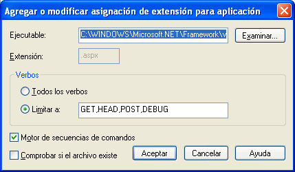 Haga clic en la pestaña ASP.NET y verifique que cuente con la versión 4.0.30319 en la versión de ASP.NET y regrese a la pestaña Directorio virtual.