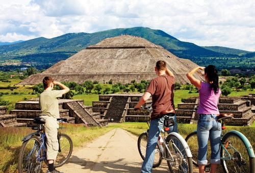 PASEOS EN BICICLETA 10 KM RUTA PULQUE ARQUEOLÓGICA Renta de bici Paseo por el Valle de Teotihuacán Visita guiada por la ruta de los murales Tetitla, Atetelco y Tepantitla).