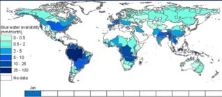 Blue water footprint Blue water availability