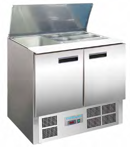 Mostradores de preparación frigoríficos Mostrador compacto ideal para preparar ensaladas.
