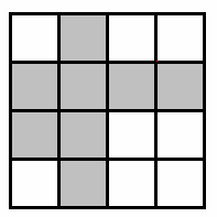 Problema nº 6 (Perímetro de bloques con recorrido de torre) En un tablero cuadrado de 16 casillas dibujamos el bloque de ocho casillas de la figura cuya área es 200 cm 2. A.
