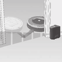 Auto Virtual Wall (accesorio opcional compatible con todos los modelos) Un Virtual Wall crea una barrera invisible que el Roomba no atravesará.