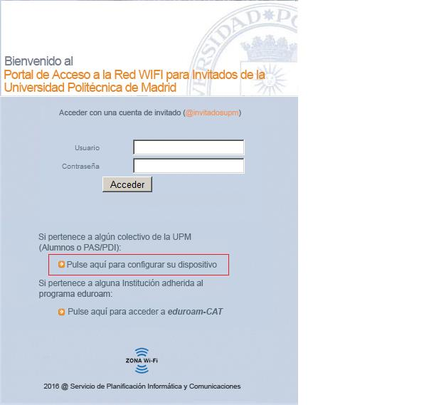 Contrasen a cuenta UPM Institucional Si no ha cambiado su contraseña con fecha posterior a abril de 2015 puede que tenga problemas para conectar al servicio <WIFIUPM>.