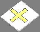 (c) Señales visuales en tierra (1) Prohibición de aterrizar Un panel cuadrado, rojo y horizontal, con diagonales amarillas (Figura 1), cuando esté colocado en un área de señales, indica que están