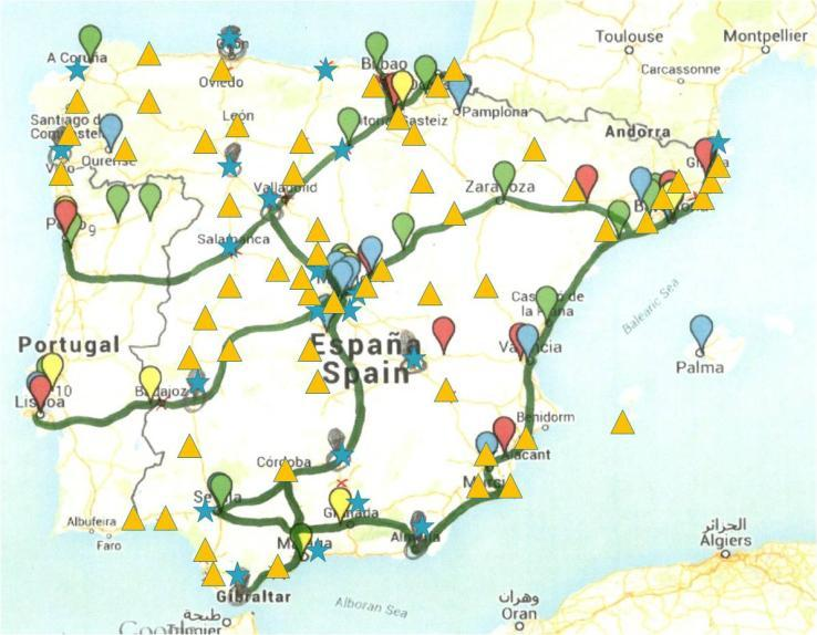 Estaciones de GNL+GNC previstas en España Necesarias en municipios: 134 Existentes - 27 Previstas TEN-T - 10 Por construir: 97 Otras ciudades 17 Ciudades fronterizas 4 Distancias > 212 km 3