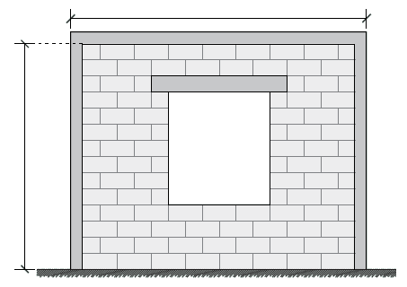 fuera de las diagonales del muro H (b) Muros no resistentes a cargas