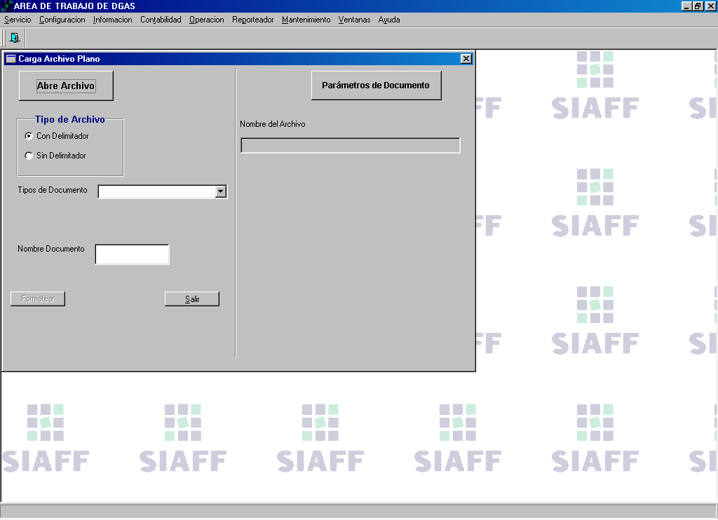 Funcionamiento Para lograr convertir un archivo al formato tipo SIAFF se deben realizar las tareas que se detallan a