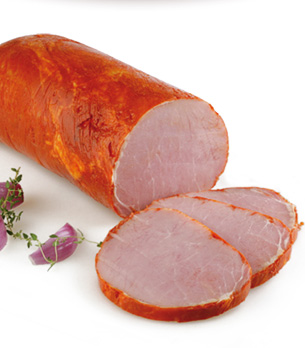Embutidos VELILLA - Productos: Fiambre de lomo adobado Ingredientes: Lomo de cerdo, agua, sal, azucar, fecula de patata, estabilizadores(e-451i, E- 450iii y E-450 v), Antioxidantes(E-316 y E331iii),