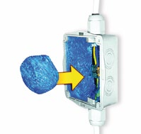 manualmente recubriendo completamente la conexión. El gel sobrante puede ser fácilmente eliminado del medidor y conservado para un uso posterior.