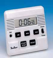 hasta 0 segs - medidor de tiempo corto y cronómetro - reloj de cuarzo integrado - incluye imán y clips de fijación - temperatura de trabajo: 0 hasta 0ºC - batería, V AAA inclusive