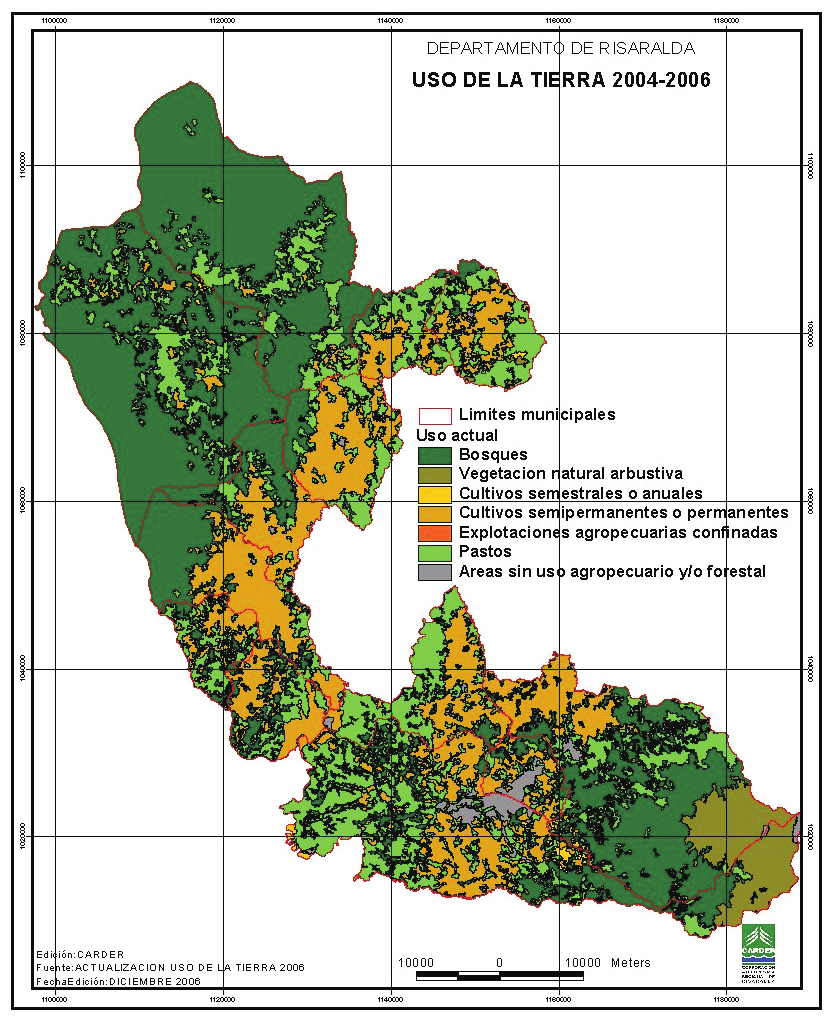 BOSQUES DE RISARALDA EN EL CONTEXTO NACIONAL Y REGIONAL En Colombia, alrededor de 55,6 millones de hectáreas, lo que corresponde al 48,78% de la superficie terrestre continental, están cubiertas por