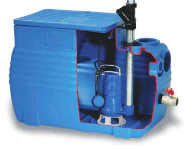 SERIE DSE Equipos para evacuación de aguas residuales SIMPLES con electrobombas monofásicas Elementos que lo componen depósito de litros, con tapa registro.