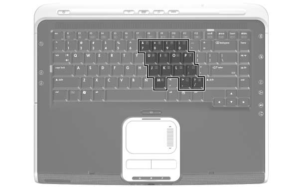 Teclado Teclados numéricos El ordenador portátil incluye un teclado numérico integrado y, además, admite un teclado numérico externo opcional o un teclado externo opcional con teclado numérico.