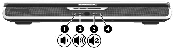 Funciones multimedia Ajuste del volumen Puede ajustar el volumen mediante los controles de volumen del ordenador portátil o mediante el software de control de volumen disponible en el sistema