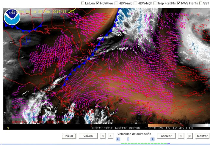 Vientos Nortes, herramienta de análisis Nortes del 5 frío de febrero 2016.