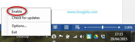 Imagicle One Desktop una vez haciendo clic en el Gadget, tal como se puede ver en la