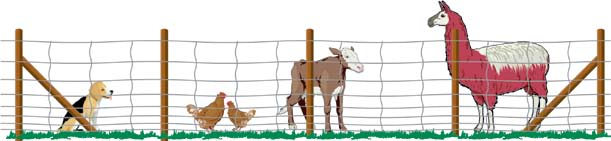 Evita el paso de animales pequeños y grandes. Baja interferencia visual. Cercas y criaderos de animales, corrales vacunos, equinos, potreros y pastizales.