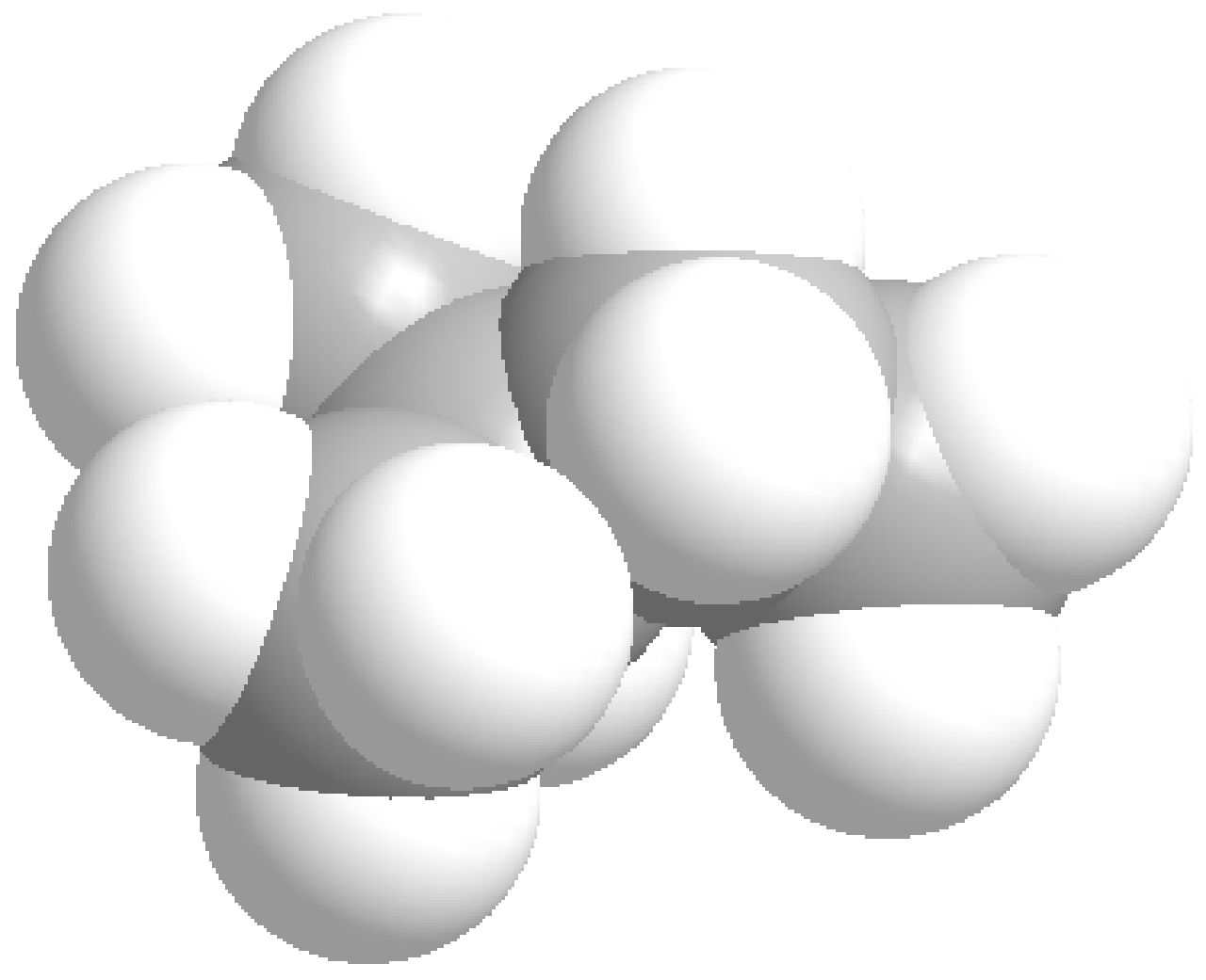 2) Menores fuerzas de London en las moléculas ramificadas, debido a su forma cuasi esférica, que disminuye la superficie de