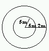 Calcula el área de uno de los segmentos circulares que los lados del cuadrado determinan en el círculo. 15.