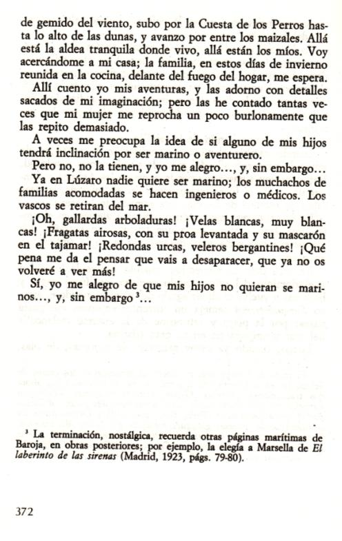 Aquí se muestra un ejemplo con una de las páginas de Pío Baroja, Las Inquietudes de Shanti-Andía. De este libro se seleccionaron las páginas 1, 200 y 2.