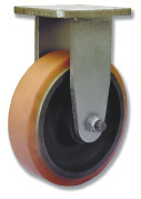 Cabeza giratoria de acero forjado y mecanizado, conformada por un rodamiento de bolas de precisión (DIN 7) encajado en la pletina y un rodamiento de rodillos cónicos (DIN 70) encajado en la cabeza