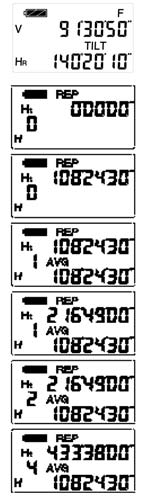 4430H-Spanish_Manuals 2/22/11 11:09 AM Page 16 Repita la medición del ángulo 1. Presione la tecla FUNC. 2. Presione la tecla REP para dejar el instrumento en modo de repetición. 3.