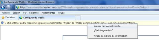 4. No me muestra ninguna ventana al dar clic en el botón Inicio de la Grabación Webex.