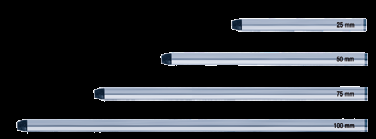 Micrómetros de profundidad, métricos Varillas de profundidad de alta precisión, intercambiables, ajustadas por pasos de 25 mm / 1 in.