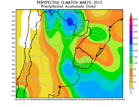 4 MARZO 2012 En Marzo las precipitaciones exhibirán una última racha de valores abundantes, luego de la cual comenzará un prolongado lapso seco.