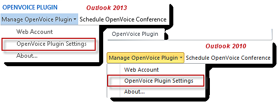 3. En la ventana OpenVoice Plugin Settings, indique su dirección de correo electrónico y contraseña de organizador que le ha asignado el