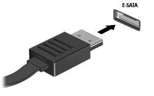 3 Uso de un dispositivo esata (sólo en algunos modelos) Un puerto esata conecta un componente esata de alto rendimiento opcional, como una unidad de disco duro externa esata.