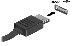 2 Uso de un dispositivo esata Un puerto esata conecta un componente esata de alto rendimiento opcional, como una unidad de disco duro externa esata.