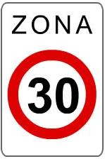 S-29. Fin de calle residencial. Indica que se aplican de nuevo las normas generales de circulación. S-30. Zona a 30.