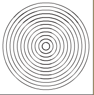 ACTIVIDADES EJERCICIO 4: Dibuja la inicial de tu nombre en mayúsculas sobre círculos concéntricos.
