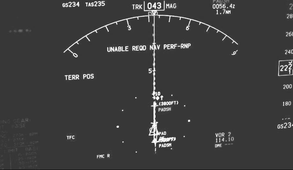 RAIM NOT AVBL LOSS OF INTEGRITY RAIM WARNING UNABLE REQD NAV PERFORMANCE RNP (B-737NG) NAV UNABLE RNP (B-777) UNABLE RNP (B-757/767/747-400) GPS PRIMARY LOST (A-320) NAV ACCUR DOWNGRAD (A-320) Figura