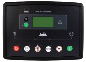 Teclado navegación Display principal de estado e instrumentación Indicador de alarma Led indicador red principal disponible Led indicador generador disponible Red en carga Paro del equipo Generador