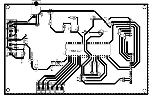 PIC18F4550 B. Software Figura 5. PCB de Control de perforadora de tubos. El software embebido en el microcontrolador fue realizado en lenguaje C, debido a su estructura y la facilidad de programación.